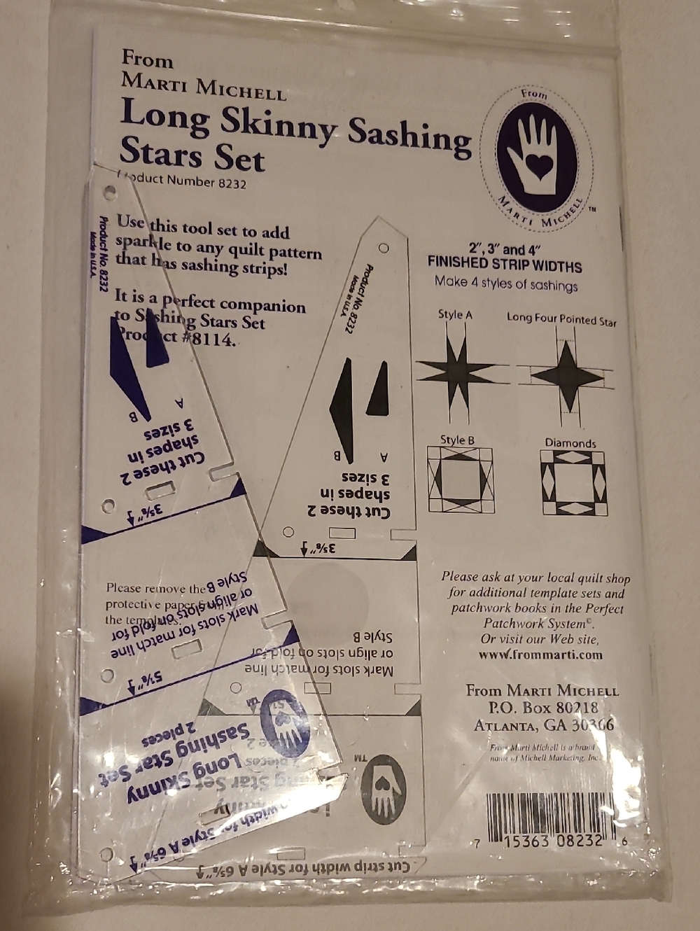 Templates By Marti Michell Long Skinny Sashing Stars Set Quilting Sewing